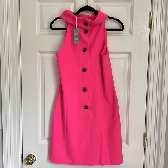 Sail to Sable hot pink cowl neck dress - Picture 3 of 3